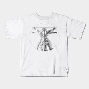 The Cybernetic Renaissance: The Vitruvian Cyborg Kids T-Shirt